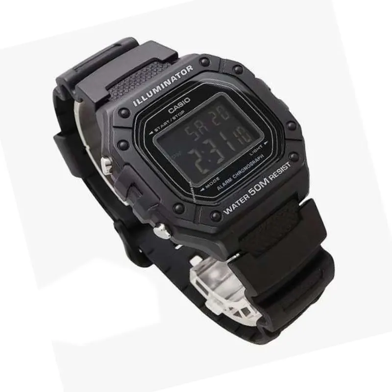 Casio Standard Digital Black Dial Resin Men's Watch- W-218H-1AV